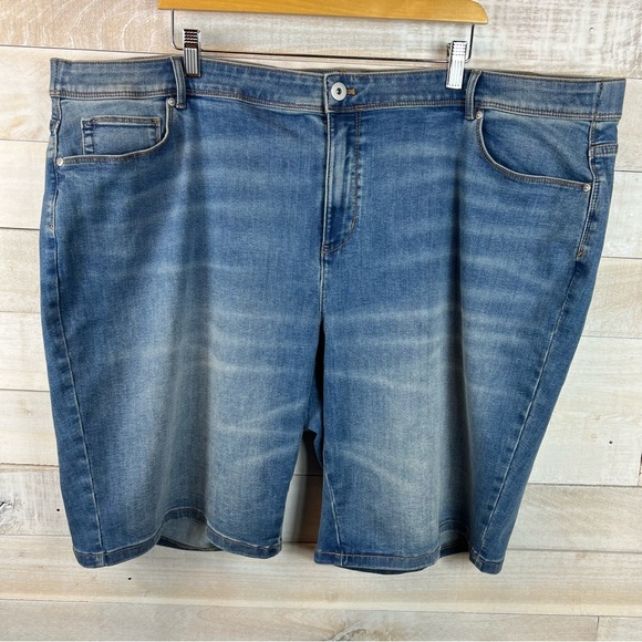 J Jill Denim‎ Jean Bermuda Shorts Womens Plus Size 28 Blue Stretch Whiskering - Picture 2 of 11